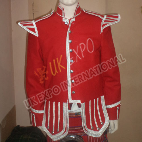 Red Blazer and Silver Braid with Scottish Thistle Buttons
