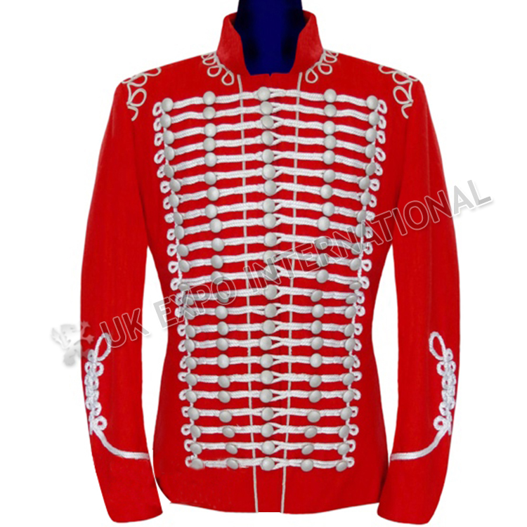 Red military parade band jacket