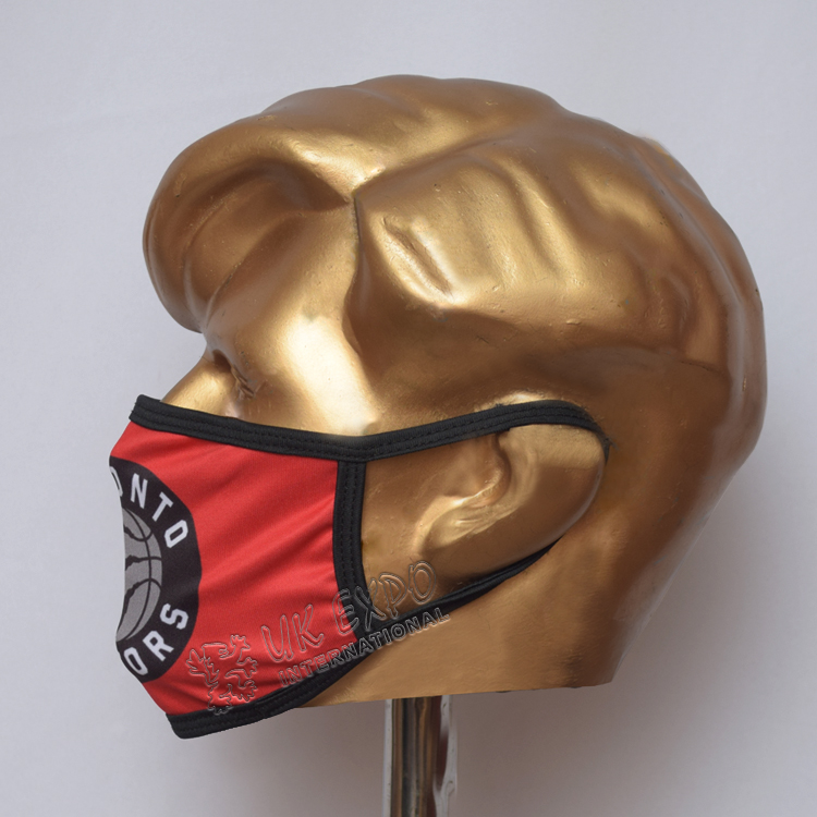 Red With Black Toronto Raptors BasketBall Sublimated Cotton Mask