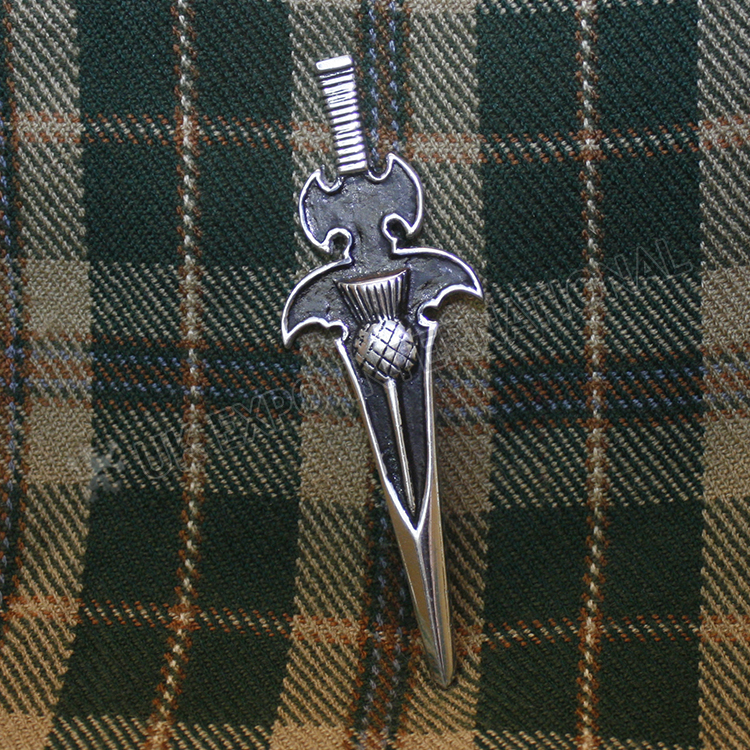 Scottish sword kilt pin black color filled