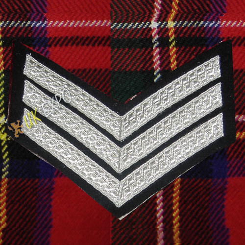 Sergeant 3 Stripe Silver Braid
