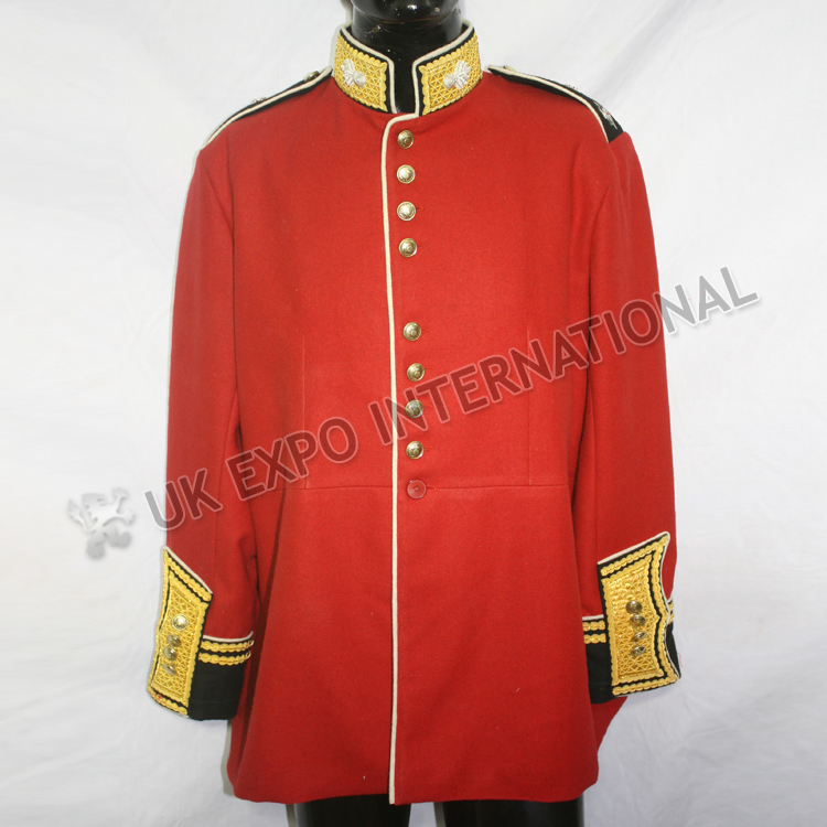 Shamrock on collar Red Color COLDSTREAM GUARDS OFFICER COLONEL DRESS TUNIC JACKET
