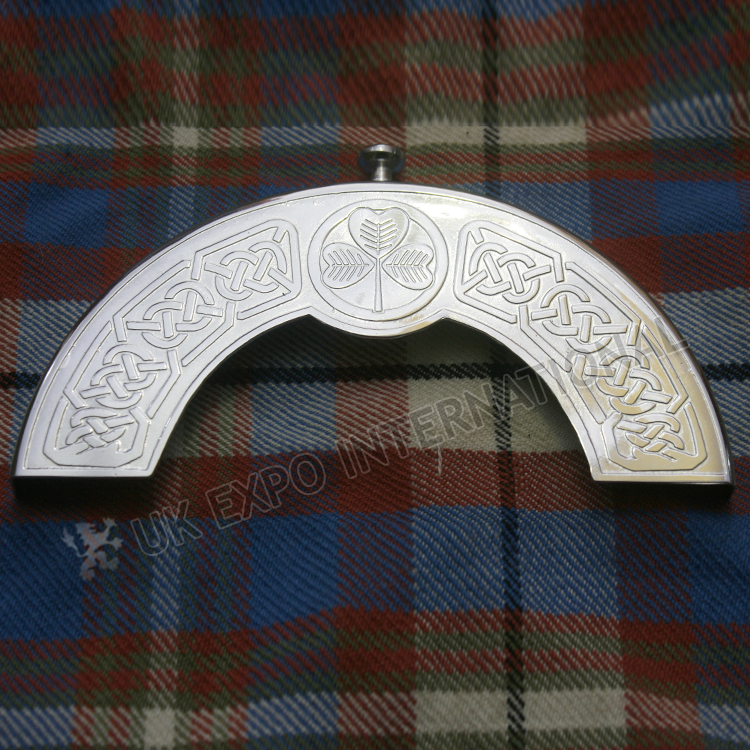 Stainless Steel Shamrock with celtic knot Cantle