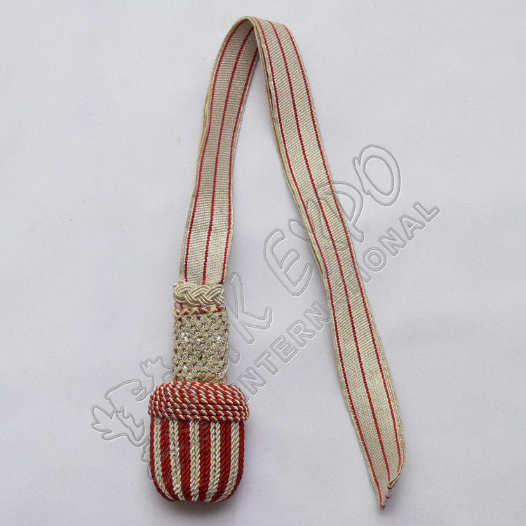 Silver and Maroon Braided Sword Knot