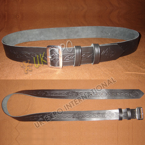 Single Pin Buckle with Embossed Belt