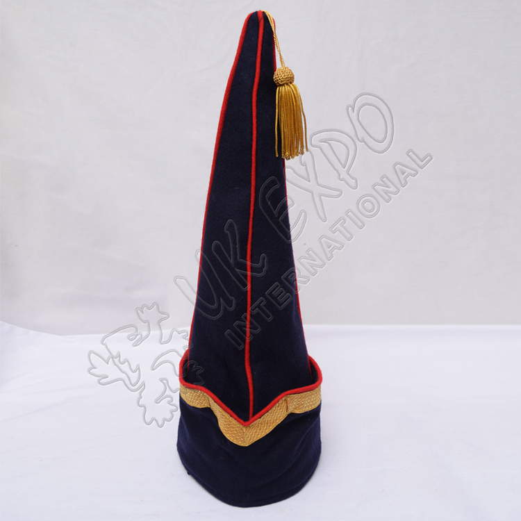 Spanish Sleeve Gold Bullion Braid Cap Dark Blue Blazer with Red Wool Piping