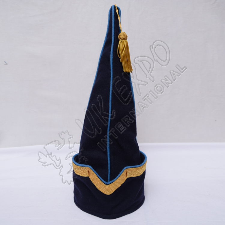 Spanish Sleeve Gold Bullion Braid Cap Dark Blue Blazer with Sky Blue Wool Piping