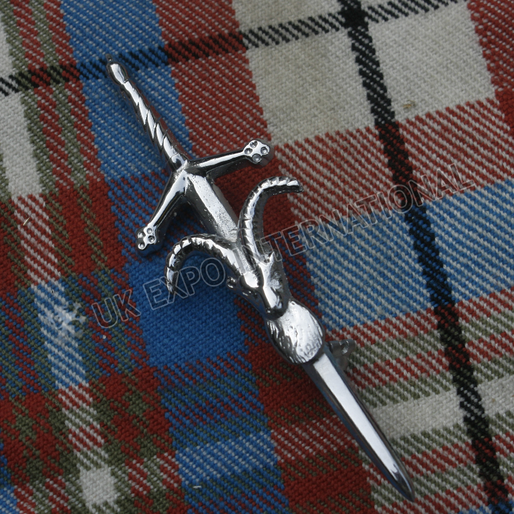 Stage head with sword kilt pin