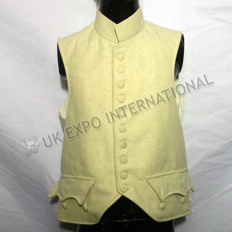 White Color Vest With Fabric Button Cotton inside