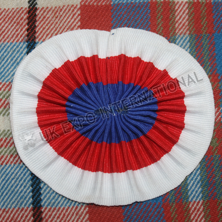 White Red Blue Cockade for troop hat or shako