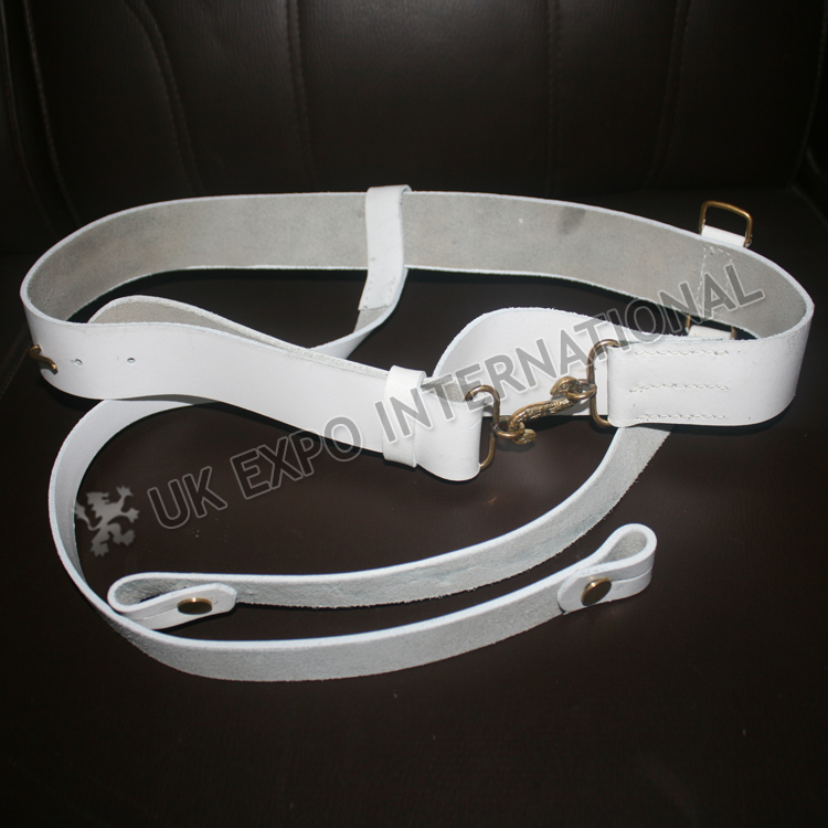 White sword Brass Snake buckle belt