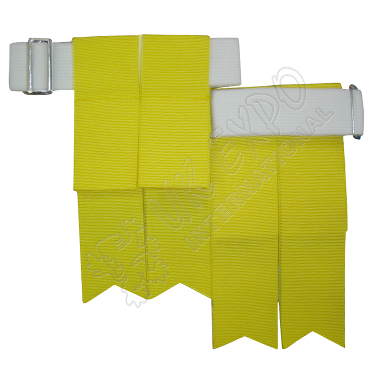 Yellow Color Garter Flashes With Adjustable Buckle