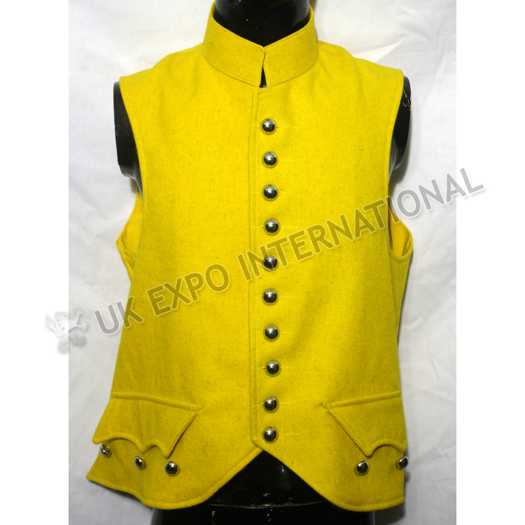 Yellow color wool Vest with doom Button