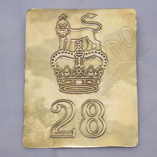 28th Lion and Crown Brass Chest Plate