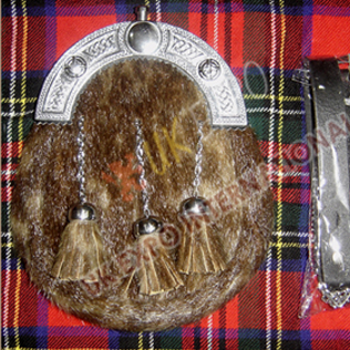  Brown Seal Skin Sporran with Celtic canttle