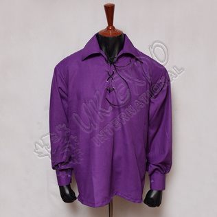  Purple Mens Scottish Highland Jacobite Shirts Jacobean Ghillie