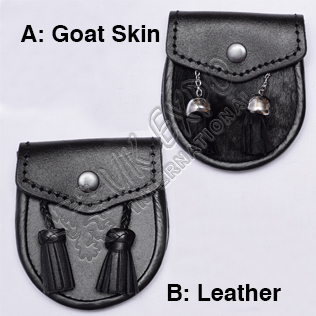 A Goat Skin B Leather Baby Sporran 