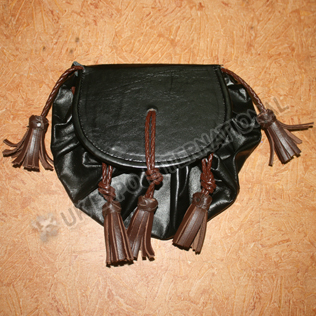 Black and Brown Rob Roy Cow Hide Leather Sporran