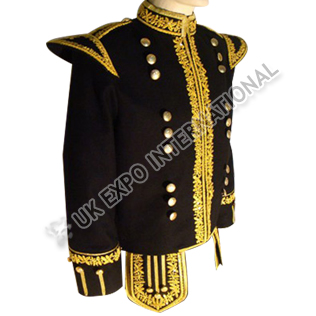 Black Doublet with gold bullion Embroidery and gold Braid and cold