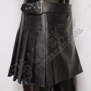 Black Leather ladies Utility Kilt