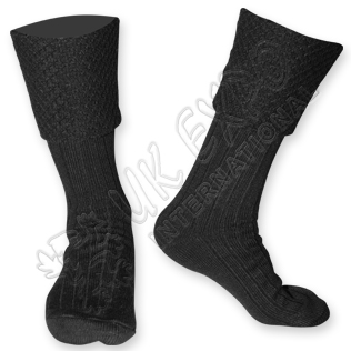 Diamond Cuff Men Black Scottish Highland Wear Kilt Hose Socks