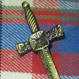 Brass Antique Cross Designs Kilt Pin