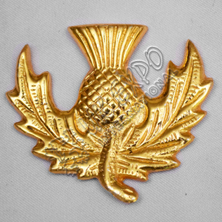 Brass Thistle Metal Badge