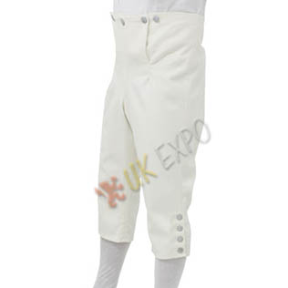 Breeches White color heavy COtton Jean with pweter Button