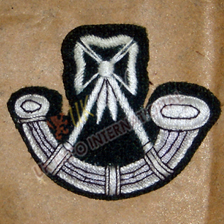 Bugle Badges White Embroidry on Black wool