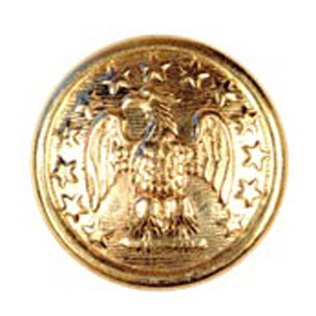 Us Eagle Brass Buttons, Double Piece