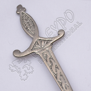 Celtic Crown Shiny Antique Kilt Pin