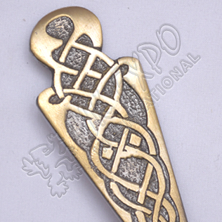 Celtic Design Brass Antique Kilt Pin
