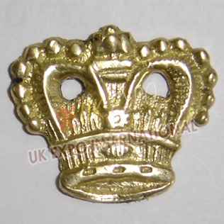 Civil war Brass hat Crown Gold Color Badge