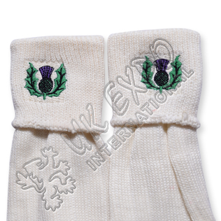 Scottish Flower Embroidery on Kilt Socks 
