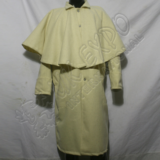 Cream Color Foot Pattern Greatcoat