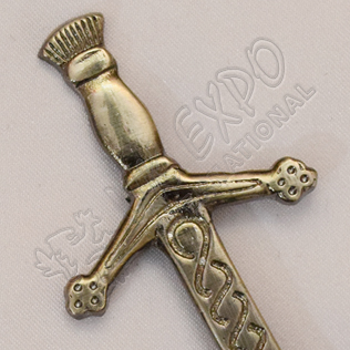 Cromarty Celtic Sword Shiny Antique Kilt Pin