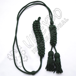 Dark green color silk bugle cord