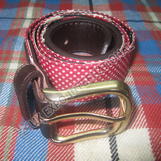 Fashion Web Belt for Casual Pants dressing Magenta and Black color