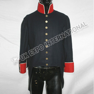 French Dark Blue coat with Red Color and Cuff 