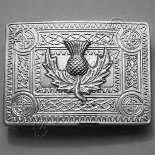 Full Polish Celtic Buckle with new model of thistle Badge