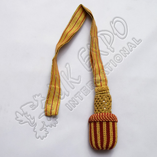 Gold and Maroon Braided Sword Knot