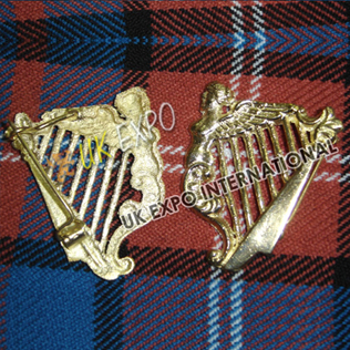 Gold Irish Harp Badge