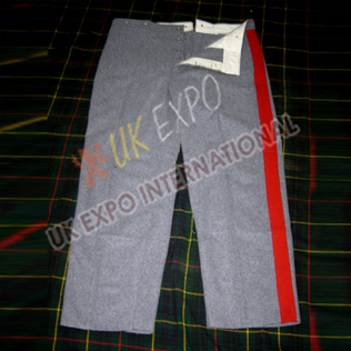 Gray Color Wool Trouser With red Strip