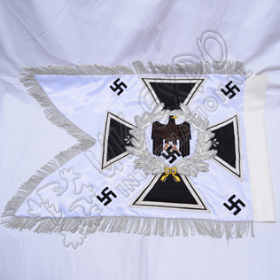 Heer Artillery Standard Trumper Banner Double sided Embroidery on White silk