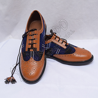 Hybrid Heritage Of Scotland Tartan Ghillie Brogues Shoes with Brown Color Leather