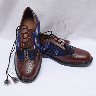 Hybrid Heritage Of Scotland Tartan Ghillie Brogues Shoes with Chocolate Color Leather