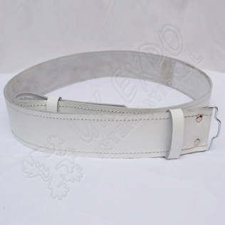Kilt Waist Belt White Leather