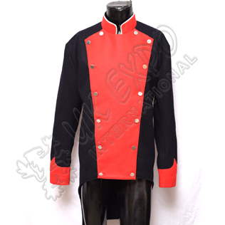 Napoleonic British French Jacket Dark Blue Main Body With Red Front Colar and Cuff 