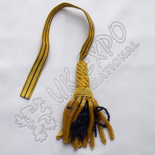 Officer sword knot Dark Blue bullion and gold bullion fringes
