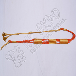 Orange and Golden color cotton Russian braid barrel sash